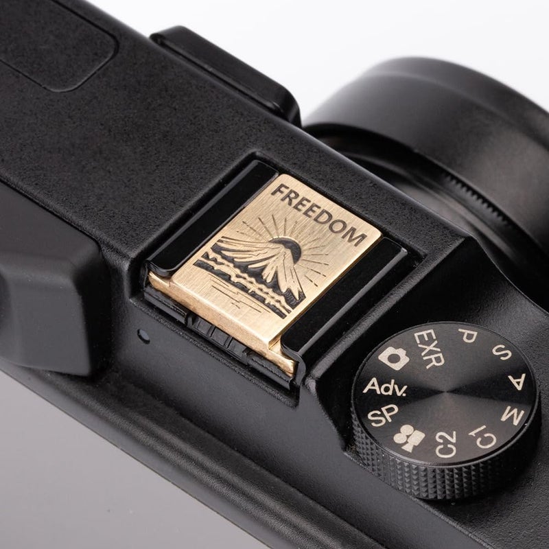 DBZZ Snowy Mountain Sunrise Pattern Camera Metal Hot Shoe Cover for Fujifilm x100vi x100v X-Pro3 xpro2 xpro1 xt50 xt30 xt5 xt4 xt3 (Copper Alloy-Hot Shoe Cover) - Image 4